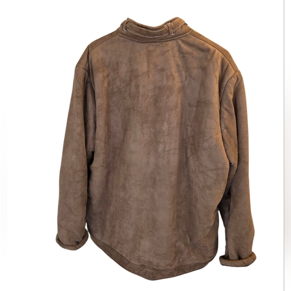 NWT Brown/Tan Thick Seude Jacket with Sherpa Lining Throughout Entire Body
